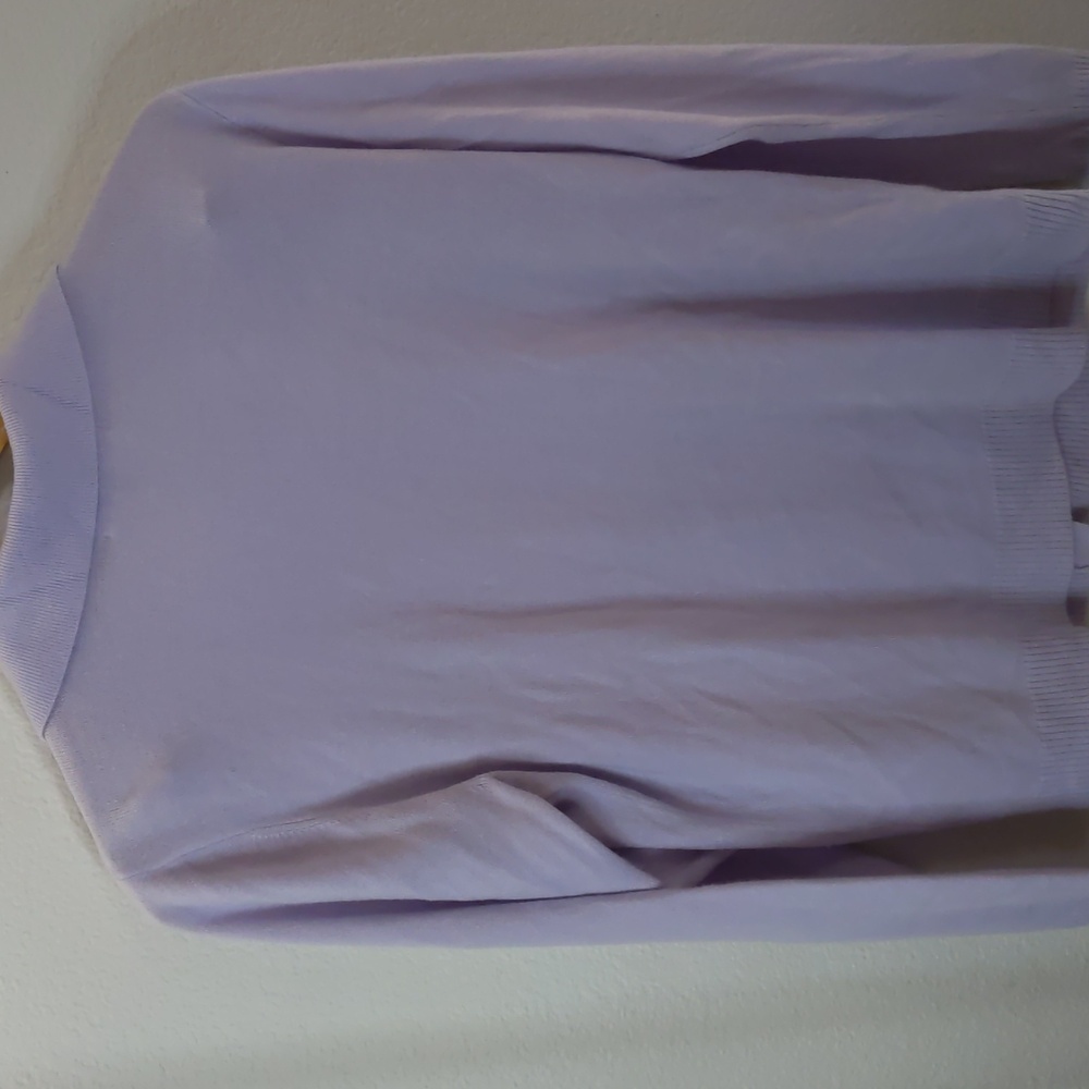 Lavender Karen Scott Light Cardigan Classic Feminine old money M - Picture 4 of 5